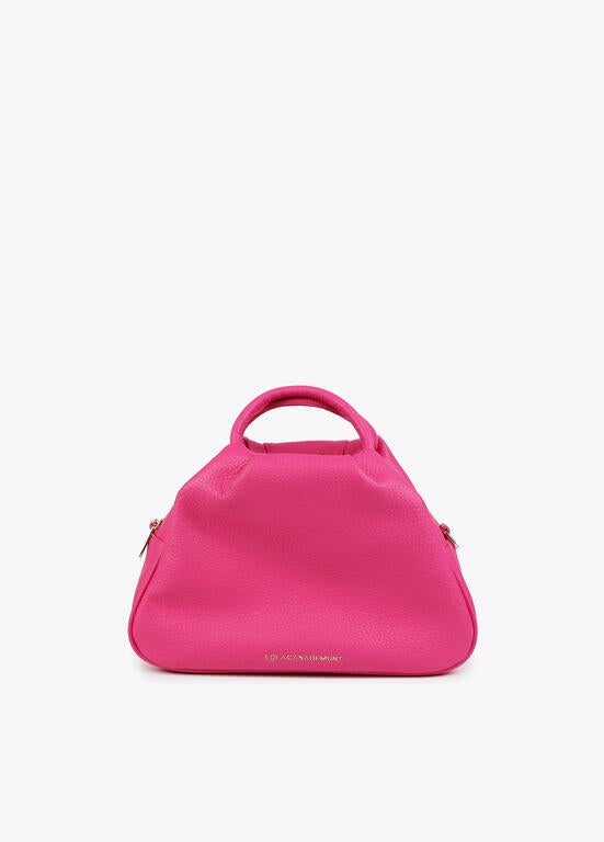 Bandolera LOLA CASADEMUNT asas trenzadas efecto piel granulada FUCSIA